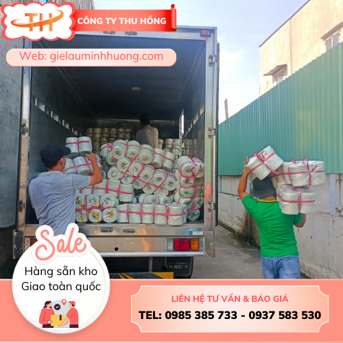 Nhân viên Thu Hồng lên hàng dây nilon 900g giao tại TPHCM Nhân viên Thu Hồng lên hàng dây nilon 900g giao tại TPHCM