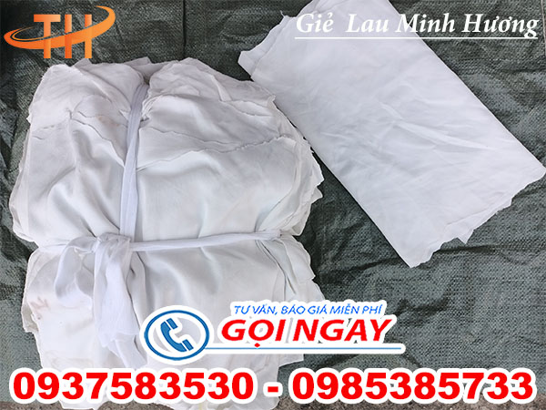 quéo vải trắng thun cotton, không bụi giá sỉ rẻ