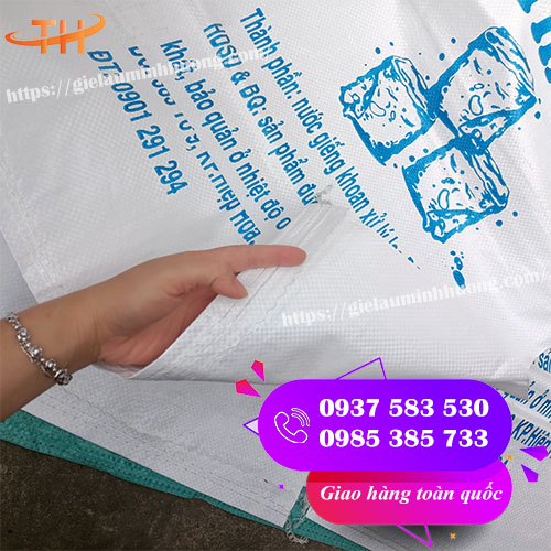 sỉ rẻ bao tải đựng nước đá in logo tại TPHCM