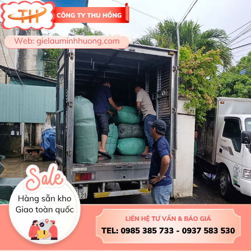 Bốc xếp giẻ lau số lượng lớn Thu Hồng chuyên giẻ lau giá sỉ tại kho