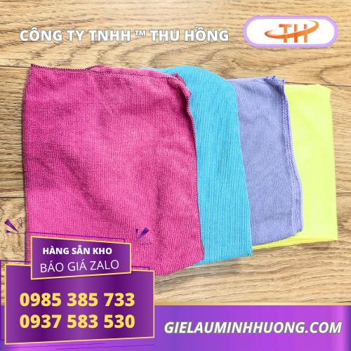 Khăn lau vuông microfiber sẵn kho Thu Hồng chuyên sỉ khăn lau vuông Microfiber đủ màu, đủ size