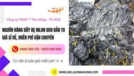 Nguồn hàng dây bẹ nilon đen bản to giá sỉ rẻ, miễn phí vận chuyển
