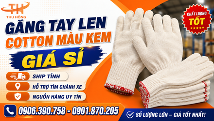 Găng Tay Len Pha Cotton Màu Kem