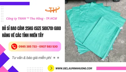 Bỏ sỉ bao cám 25kg (size 50x70) giao hàng miền Tây