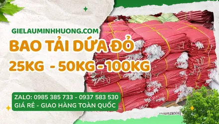 Bao tải dứa màu đỏ 25kg-50kg-100kg giá rẻ, sẵn kho TPHCM