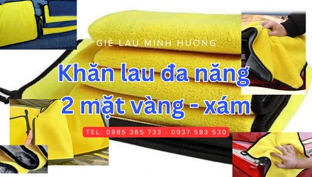 Khăn lau đa năng hai mặt vàng xám giá rẻ tận gốc TPHCM