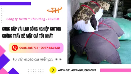 Vải lau công nghiệp cotton chống trầy bề mặt