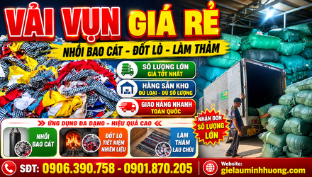 Vải vụn giá rẻ nhồi bao cát - đốt lò - làm thảm