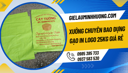 Xưởng chuyên bao đựng gạo in logo 25kg giá rẻ