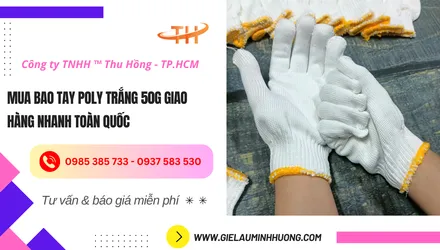 Mua bao tay sợi poly trắng 50g giao hàng toàn quốc