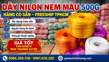 Dây nilon nem màu 500g cột bao lúa bao gạo giá rẻ
