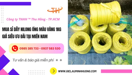 Mua sỉ dây nilong ống màu vàng 1kg giá ưu đãi tại miền Nam