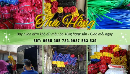 Dây nilon kẽm khô đủ màu có sẵn – Thu Hồng xuất kho đơn lớn 1 tấn