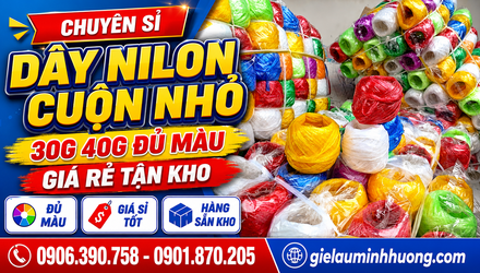 Chuyên sỉ dây nilon cuộn nhỏ 30g 40g đủ màu, giá rẻ tận kho