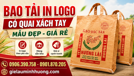 Bao tải in logo có quai xách tay mẫu đẹp giá rẻ