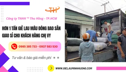Hơn 1 tấn giẻ lau công nghiệp màu đóng sẵn giao sỉ tận nơi cho chị Vy