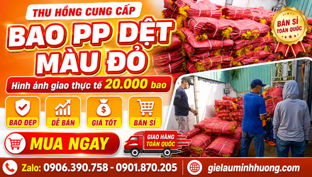 Thu Hồng nhận cung cấp bao PP dệt màu đỏ giá sỉ – Hình ảnh thực tế giao 20.000 bao