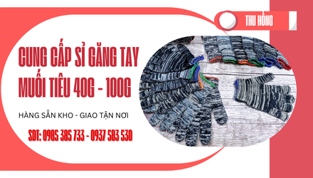 Cung cấp sỉ găng tay sợi len muối tiêu từ 40g đến 100g giá rẻ - hàng sẵn