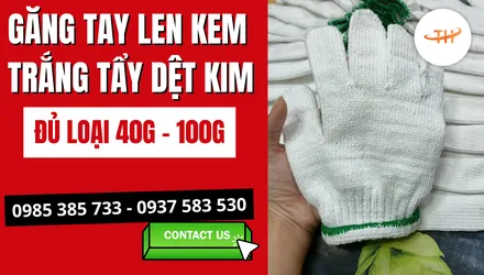 Găng tay sợi len trắng tẩy 40g - 100g giá rẻ, miễn phí giao hàng