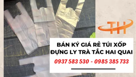 Bán ký giá rẻ túi xốp hai quai đựng ly trà tắc
