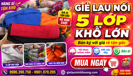 Giẻ lau nối 5 lớp khổ lớn bán ký với giá rẻ