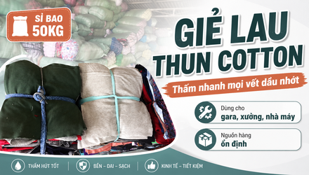 Sỉ bao 50kg giẻ lau thun cotton thấm dầu