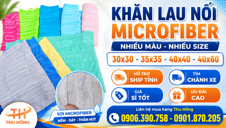 Khăn lau nối nhiều màu Microfiber