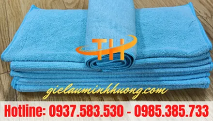 Khăn lau vuông xanh da trời siêu thấm hút, cân ký giá rẻ