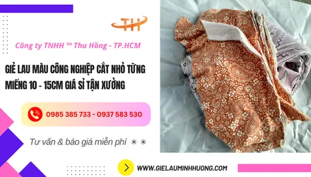 Giẻ lau màu công nghiệp cắt nhỏ 10 - 15cm giá sỉ tận xưởng
