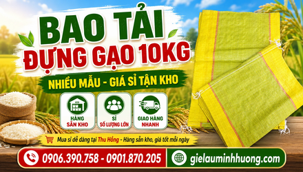 Bao tải đựng gạo 10kg nhiều mẫu, giá sỉ tận kho