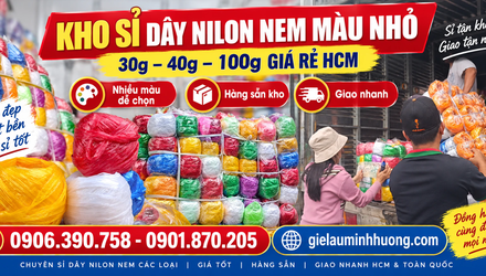 Kho sỉ dây nilon nem màu nhỏ 30g – 40g – 100g giá rẻ HCM