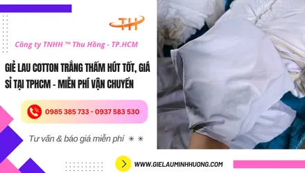 Giẻ lau cotton trắng hút thấm tốt, giá sỉ tại TPHCM