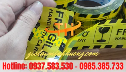 Bán sỉ băng keo in chữ hàng dễ vỡ siêu dính