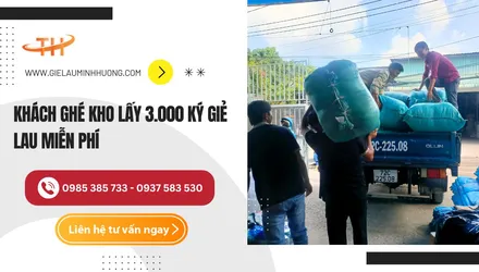 Khách ghé kho lấy 3000 ký giẻ lau miễn phí