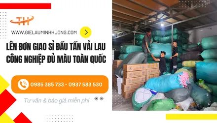 Giẻ lau Minh Hương đi gửi 2 tấn vải lau công nghiệp đủ màu