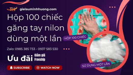 Hộp găng tay nilon dùng một lần 100 chiếc giá rẻ