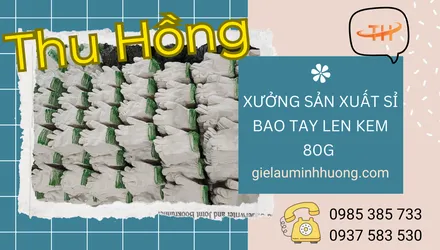Xưởng sản xuất sỉ bao tay len màu kem 80g giá rẻ