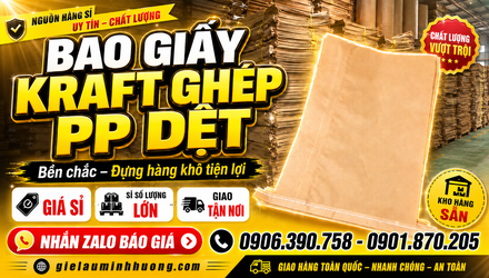 Bao giấy kraft ghép pp dệt giá sỉ – bền chắc, đựng hàng khô tiện lợi