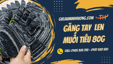 Găng tay len sợi muối tiêu 80g giá sỉ tốt nhất