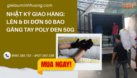 Nhật ký giao hàng: Thu Hồng lên và đi đơn 50 bao găng tay len poly đen 50g