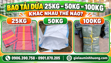 Bao tải dứa 25kg, 50kg, 100kg khác nhau thế nào? 