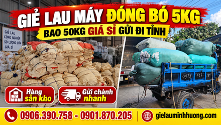 Giẻ lau máy đóng bó 5kg bao 50kg giá sỉ gửi đi tỉnh
