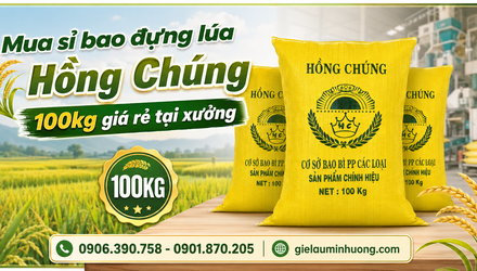 Mua sỉ bao đựng lúa Hồng Chúng 100kg giá rẻ tại xưởng
