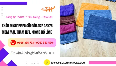 Khăn microfiber gội đầu 35x75 mềm mại, thấm nước, không đổ lông