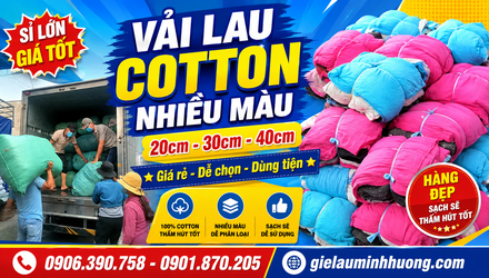 Vải lau màu cotton 20cm, 30cm, 40cm giá rẻ tại TP.HCM