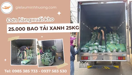 Xuất kho 25.000 bao tải dứa xanh 25kg giao khách sỉ tại TPHCM