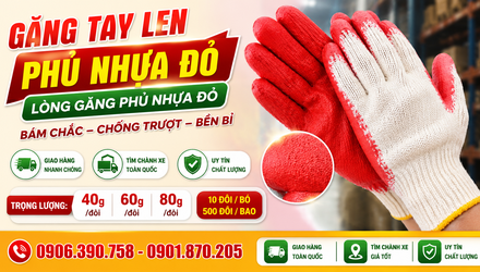 Găng Tay Len Phủ Nhựa Một Mặt
