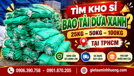 Địa chỉ kho sỉ bao tải dứa xanh tại TPHCM – Có 25kg, 50kg, 100kg