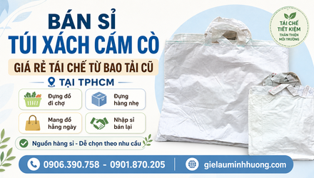 Bán sỉ túi xách cám cò giá rẻ tái chế từ bao tải cũ tại TPHCM