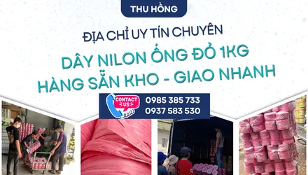 Hình ảnh xuất kho thực tế 20 cây dây nilon ống đỏ 1KG giá sỉ tại Thu Hồng